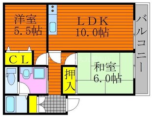 ディアス津高Bの物件間取画像